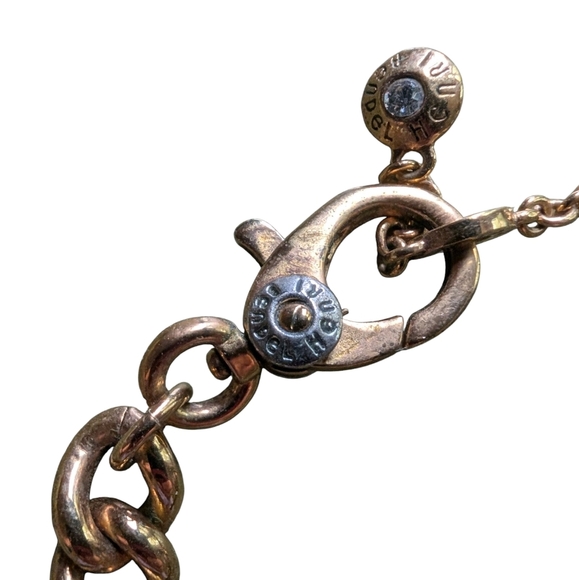 Henri Bendel Gold Chain Necklace With Crystal And Triangle Shaped Charms - Picture 6 of 8